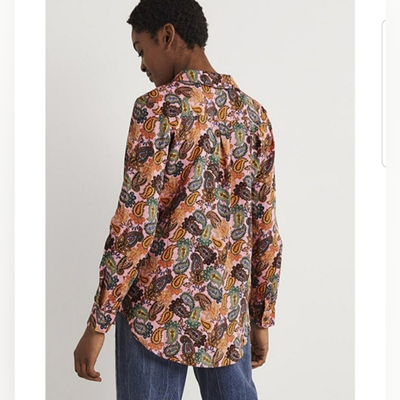 Boden Shirt  Long Sleeve Multicolor 100% Linen Size 14 L - Picture 2 of 12